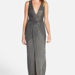 NWT Parker Black Monarch V-Neck Beaded Gown